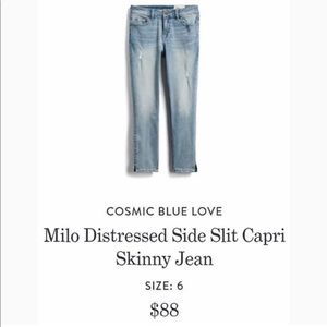 Cosmic Blue Line Capri Jeans